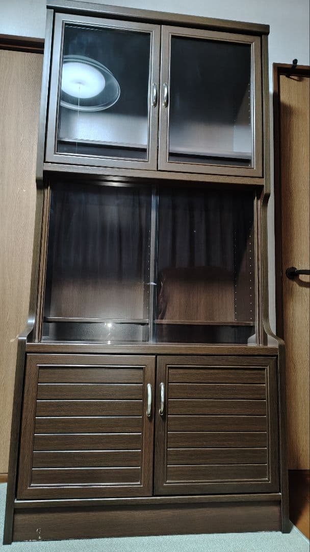 ​【送料込】大型木製本棚 書棚 収納棚 キャビネット／大容量・扉付き・可動棚