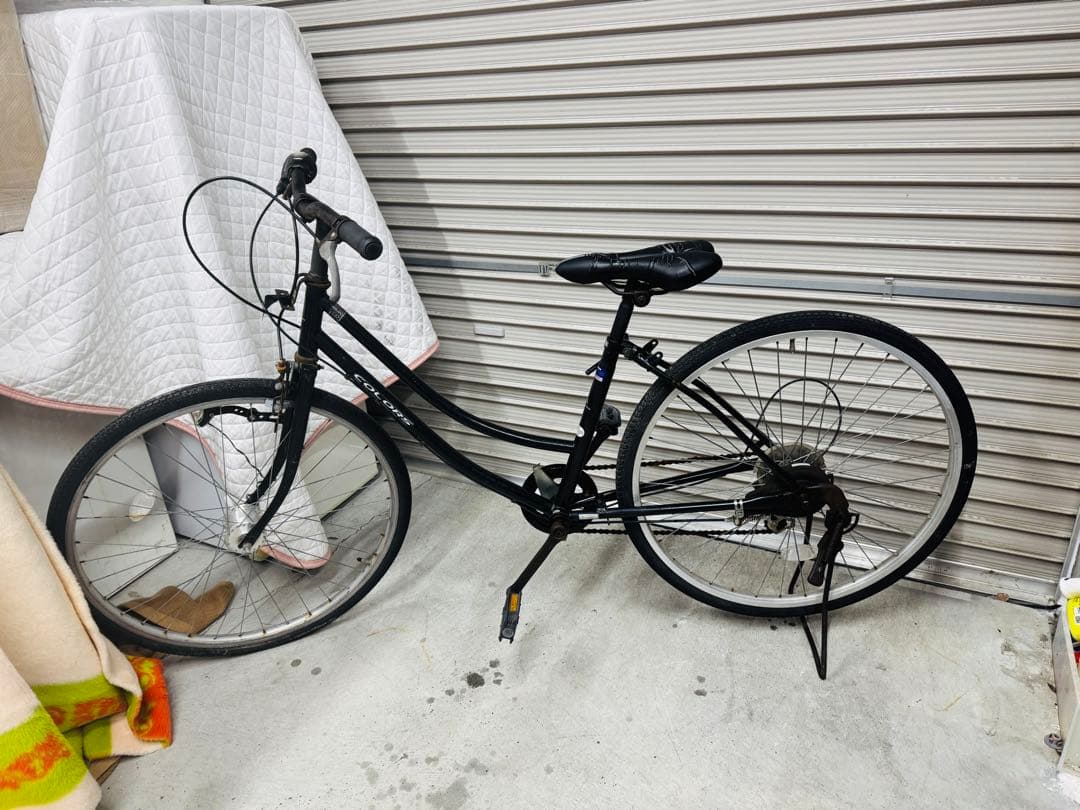 福岡発　COLORS ブラック 自転車 外装6段 軽量 通学 通勤 家庭用
