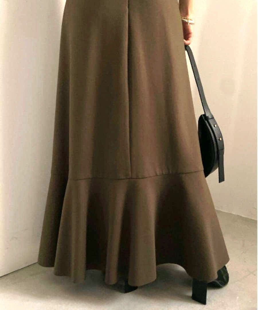 ワンピース PENTAGON NECK FOLD HEM DRESS ameri