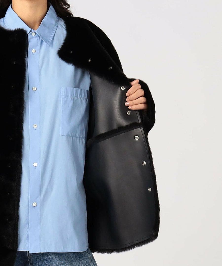 MACPHEE フェイクムートン リバーシブルショートコート