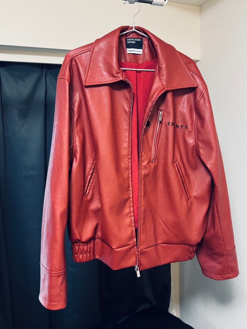 ERD 23FW オピウム刺繍レザージャケット 赤
