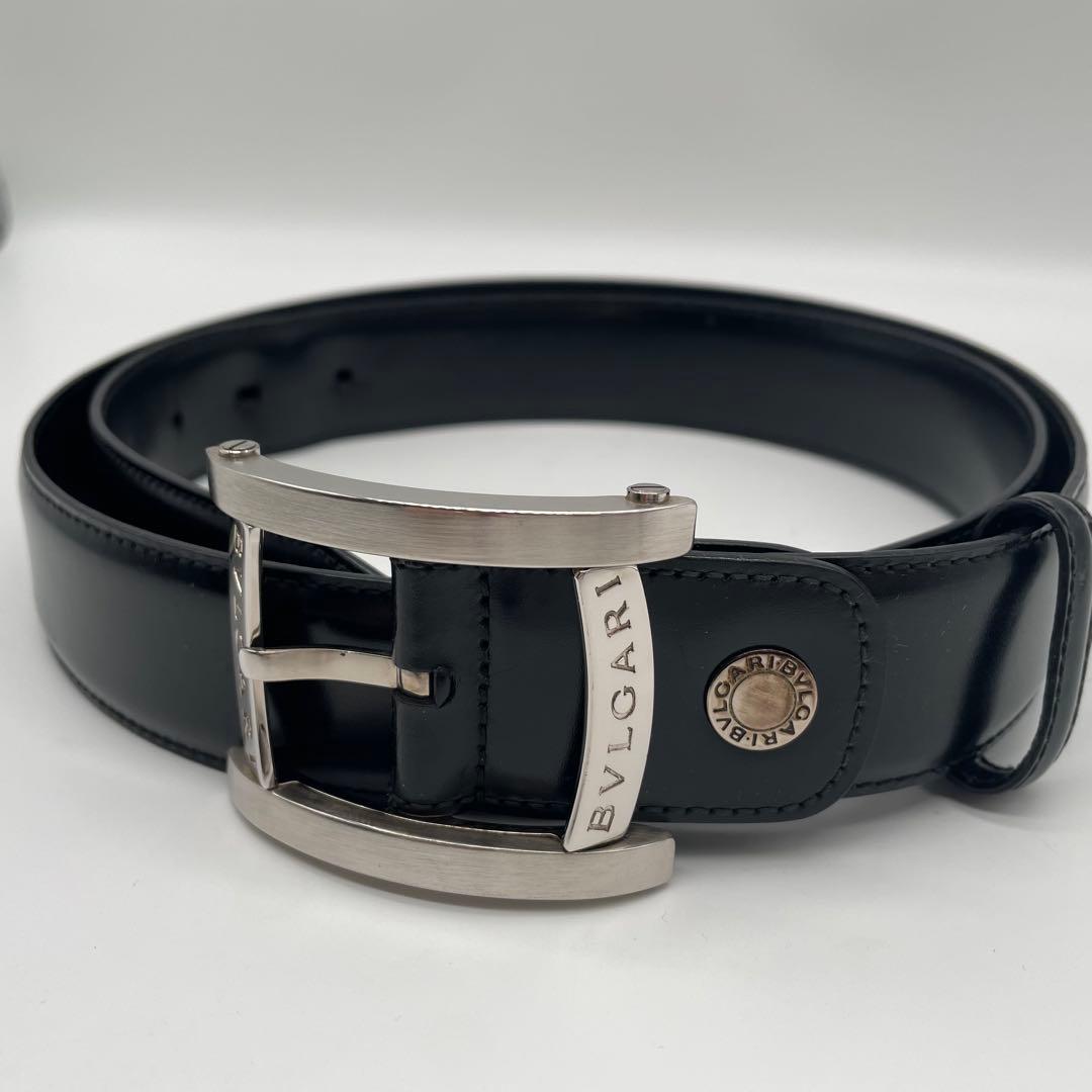 ブルガリ BVLGARI アショーマ ベルト レザー メンズ 黒 115/46