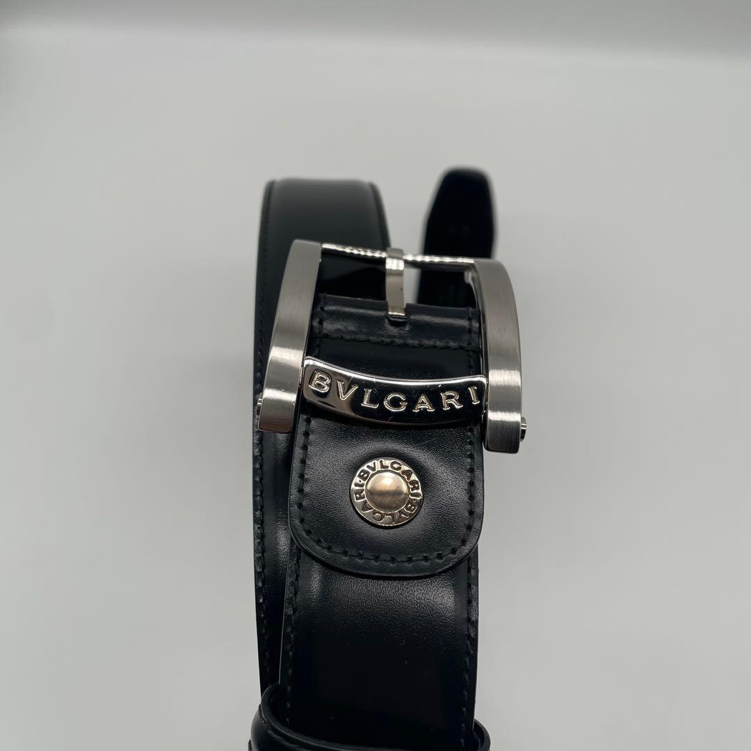 ブルガリ BVLGARI アショーマ ベルト レザー メンズ 黒 115/46