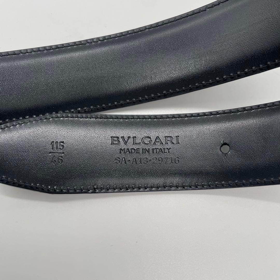 ブルガリ BVLGARI アショーマ ベルト レザー メンズ 黒 115/46