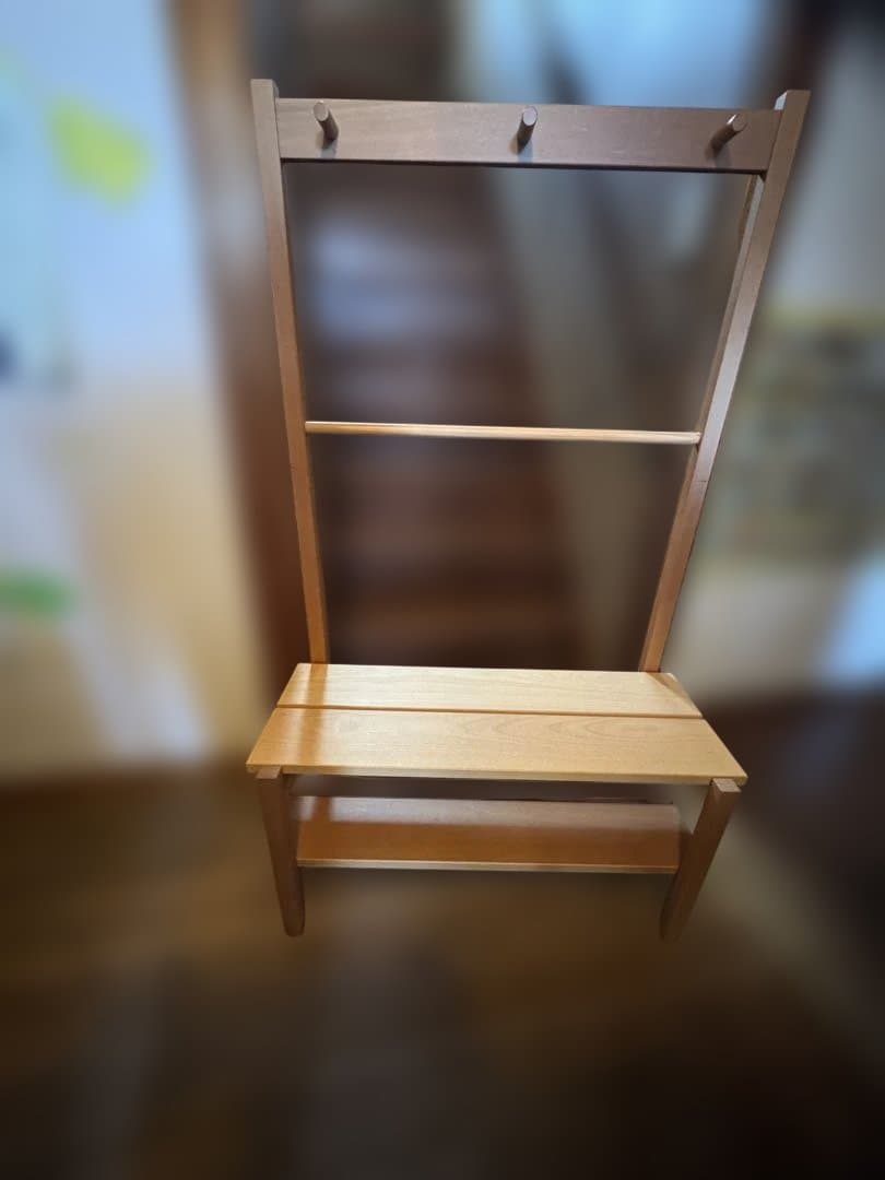 日本製「木製ベンチハンガー」ハンガーラック 玄関 ベンチ ハンガー収納