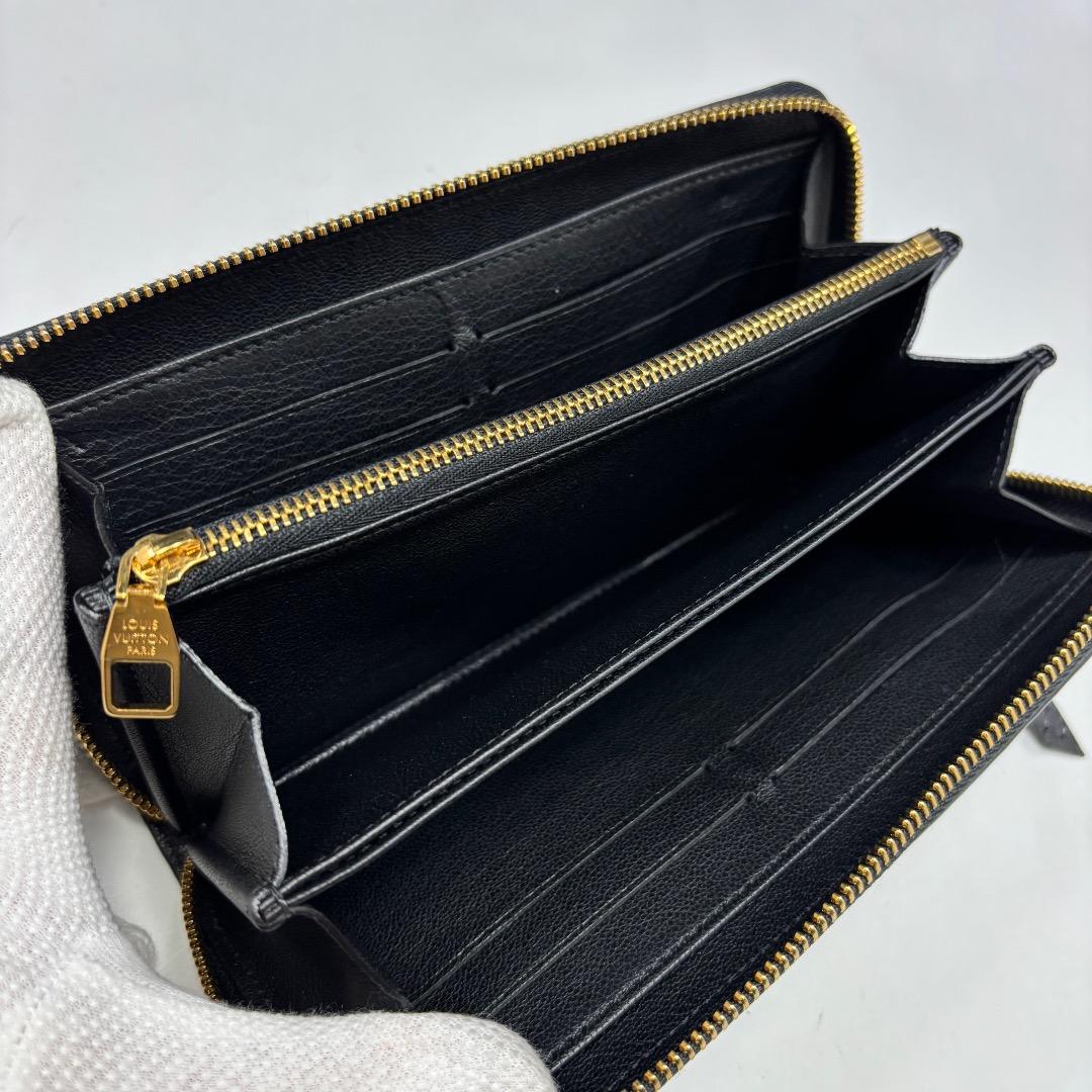 美品【LV本物】長財布/ジッピーウォレット/パイソン本革/モノグラム/ブラック