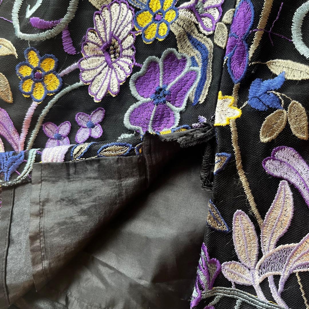 【cheriko】グレースコンチネンタル　花柄刺繍ワンピース　ドレス　結婚