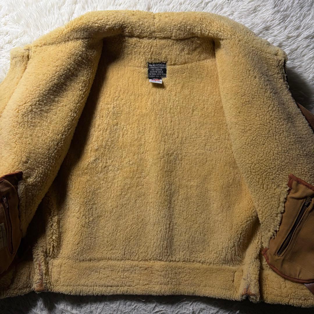 【米国製】AVIREX フライトジャケット　B-3 ムートン　赤茶　42