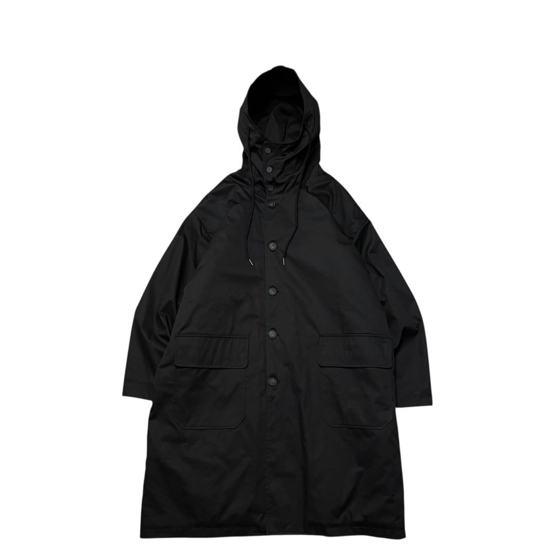 【美品】USED 00s 中綿キルティング フード付き ロングコート ブラック