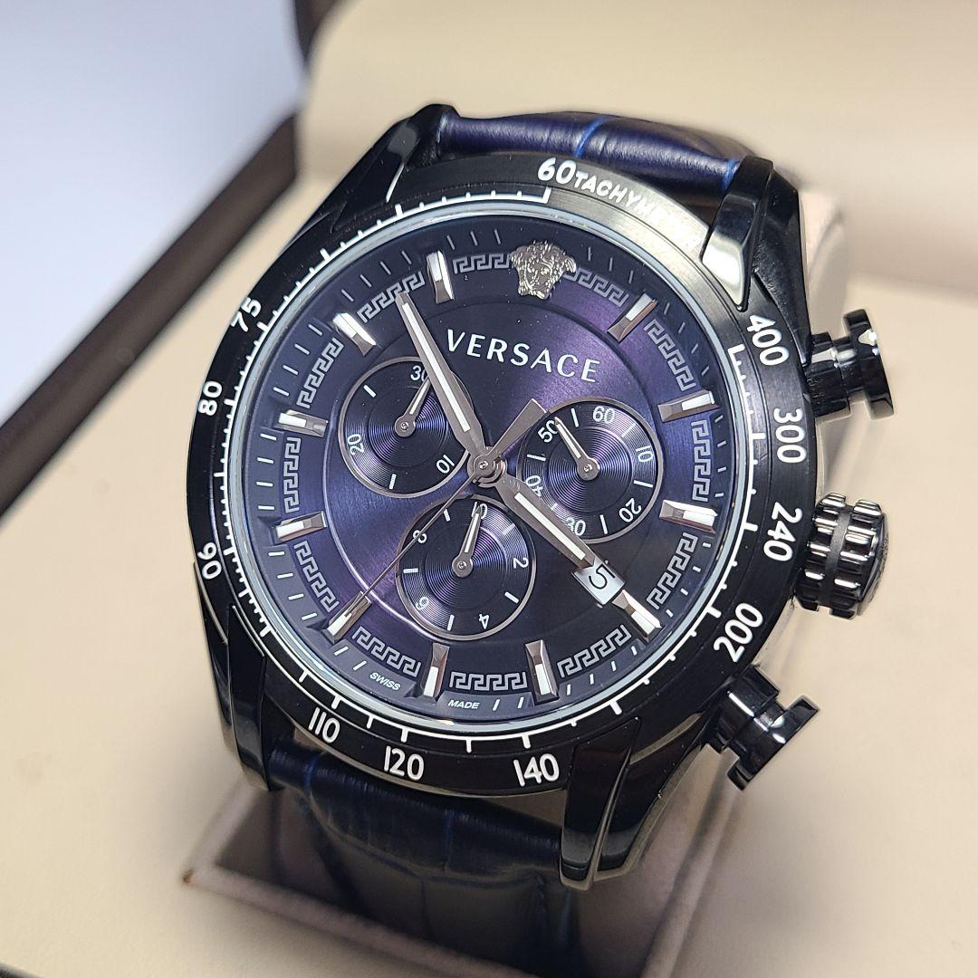 【未使用品】VERSACE　クロノグラフ　純正ベルト　電池交換済み　腕時計
