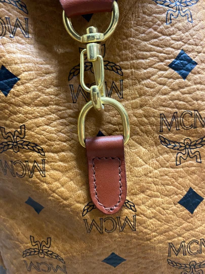 MCM ロゴプリント ブラウン ボストンバッグ