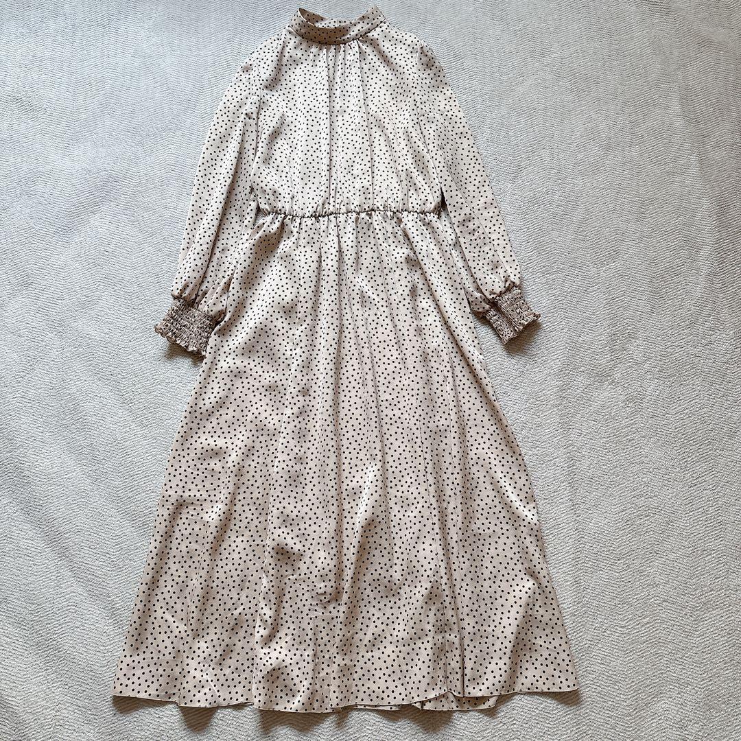 美品✨アナイ現行　サテンドット ボウタイワンピース　2way　36