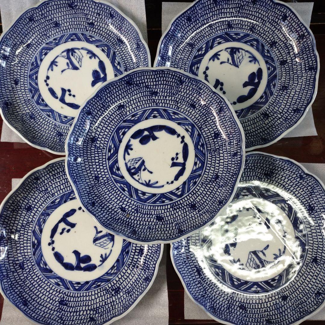 古道具 和食器 春寒皿セット