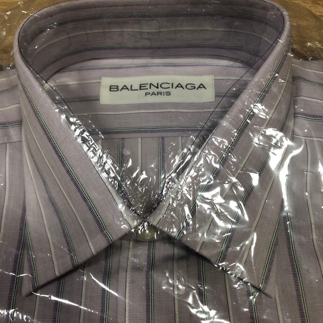 【本日最終値下デッド未使用タグ付BALENCIAGA ストライプシャツ38-80