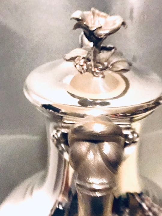 希少品　クリストフル製　仏銀器　1907年作　アネモネ　実用可能　1.8リットル