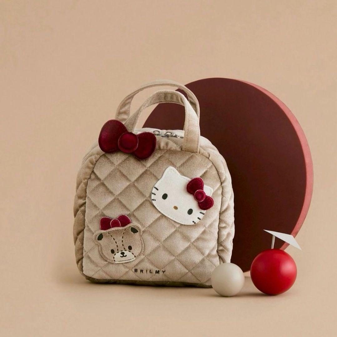 ブリルミー キティちゃん刺繍ポーチ ベージュ