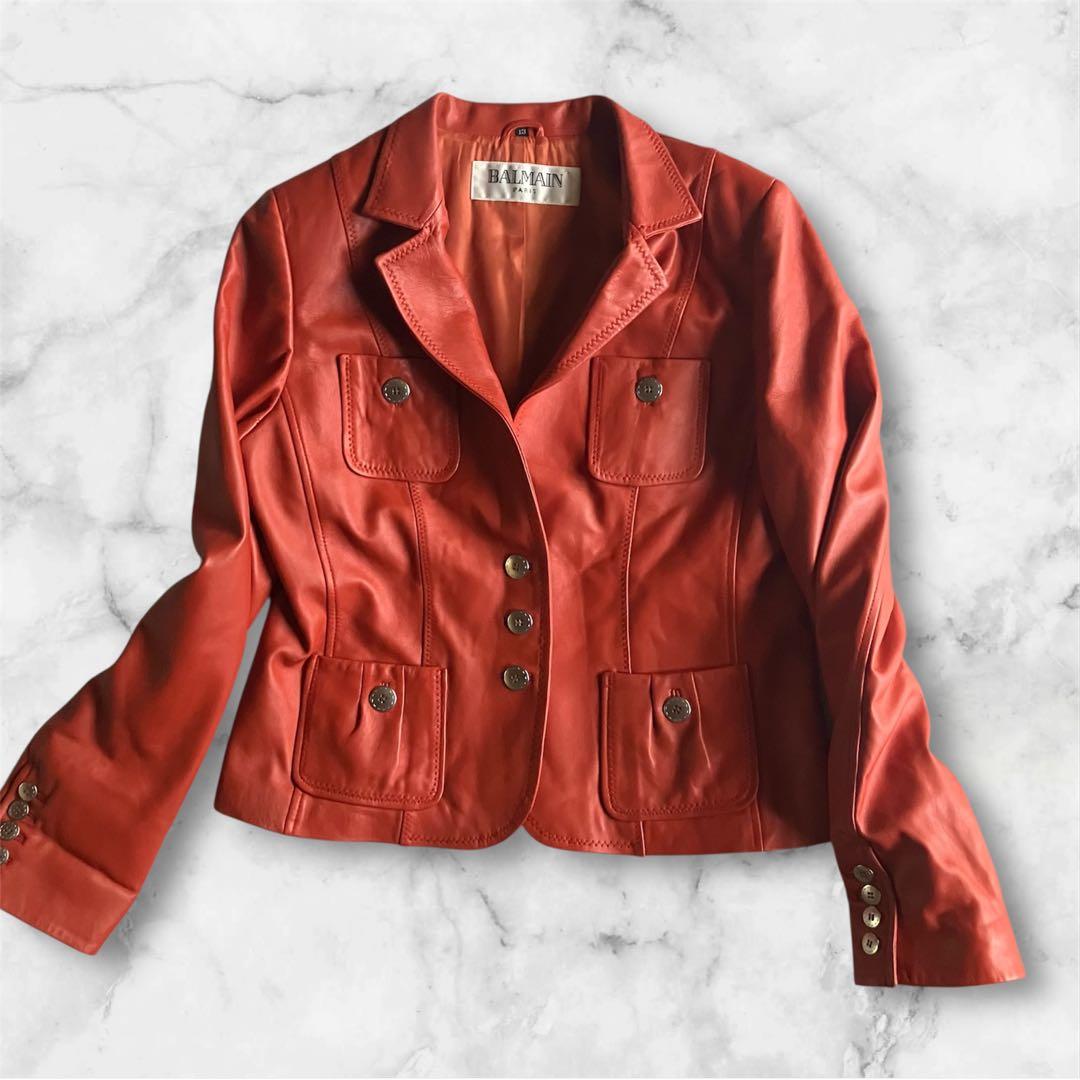 BALMAIN PARIS羊革レザージャケット13 大きめ90s archive