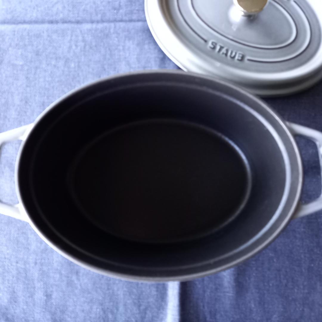 STAUB ストウブ ピコ・ココット オーバル グレー 23cm 両手鍋