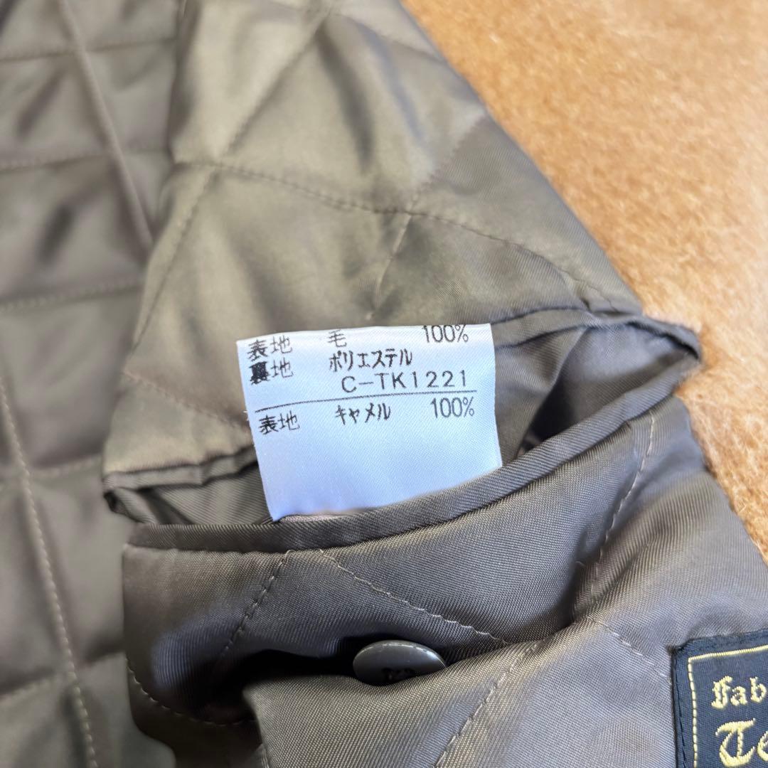 狂四郎　ビンテージ　ステンカラーコートキャメル100% イタリア生地 LL