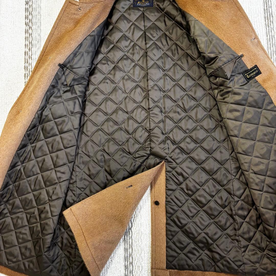 狂四郎　ビンテージ　ステンカラーコートキャメル100% イタリア生地 LL