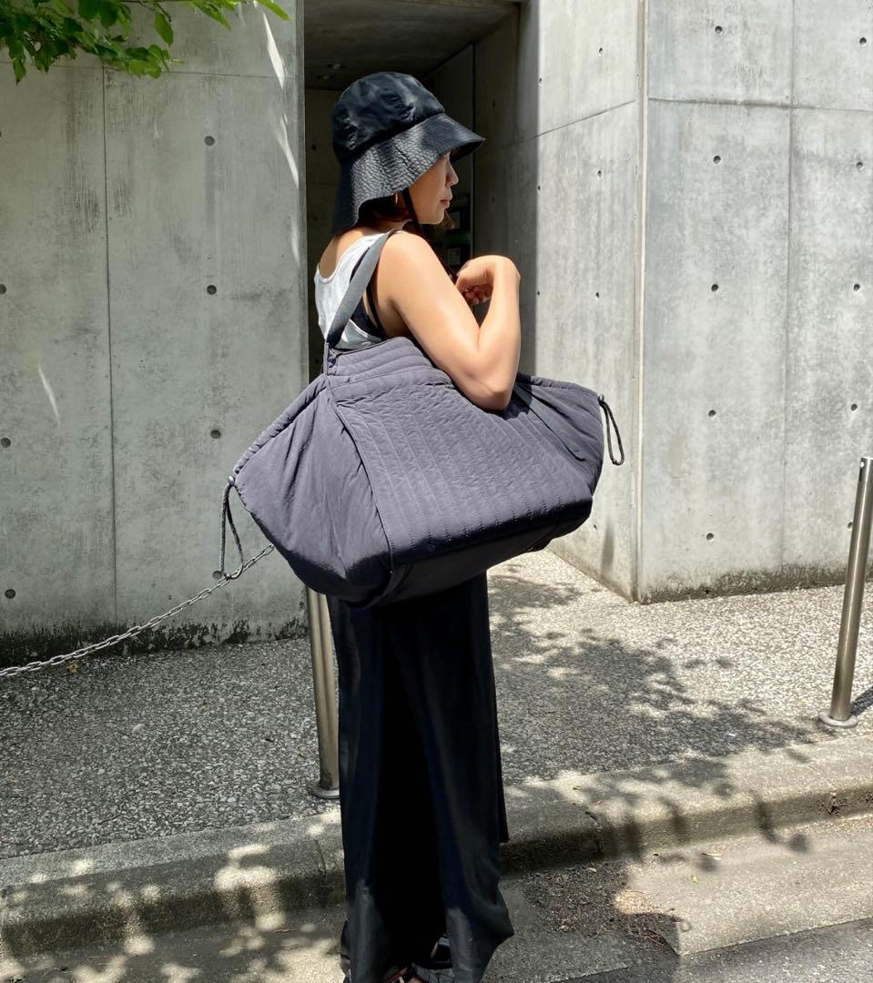 SOLPRESA ブラック 洗える キルティングトートマザーズバッグ(L)