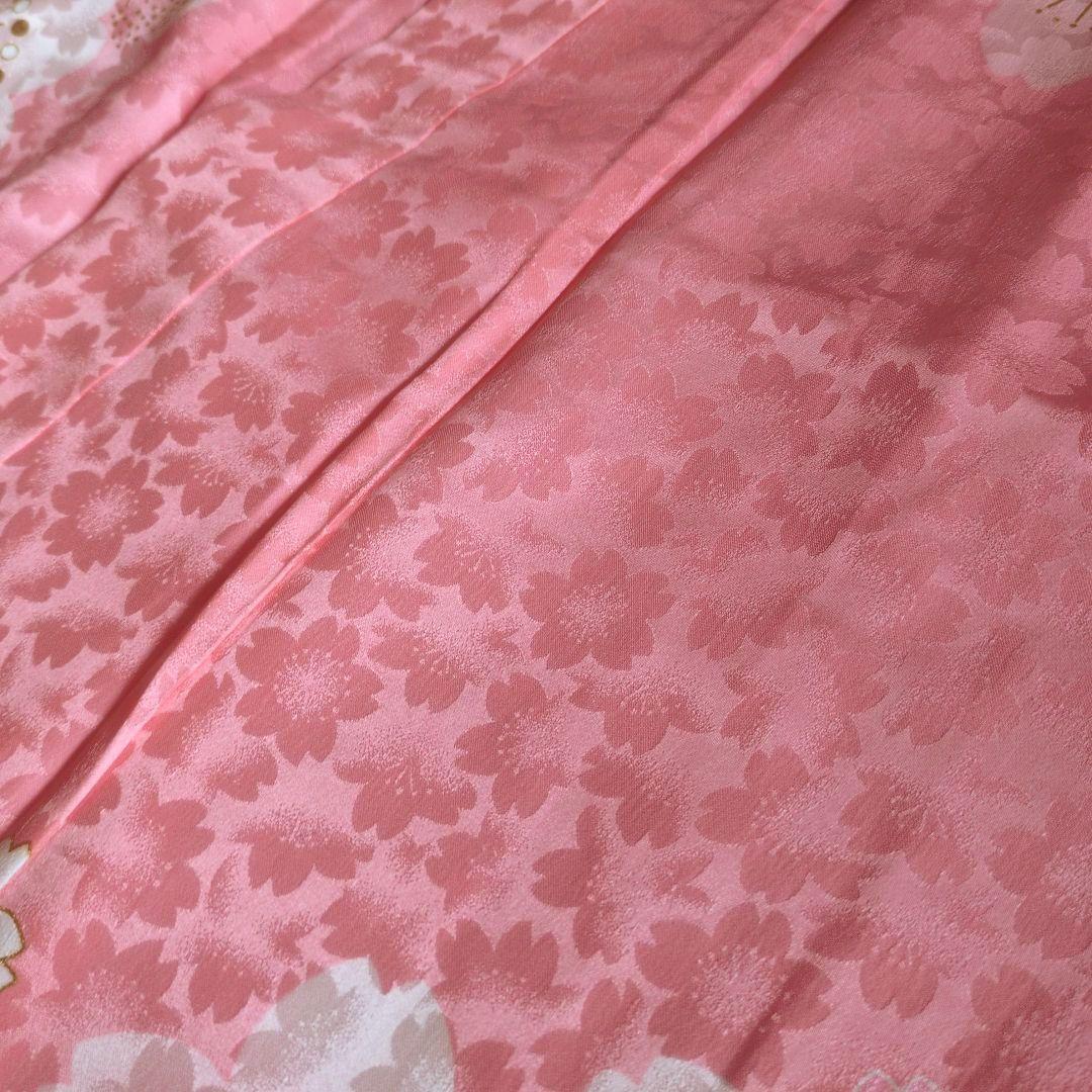 七五三　正絹　着物　ピンク　桜　７歳　フルセット