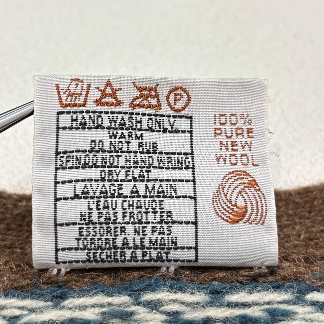 極美品 スコットランド製 ジャミーソンズ フェアアイル 柄 ニット カーディガン