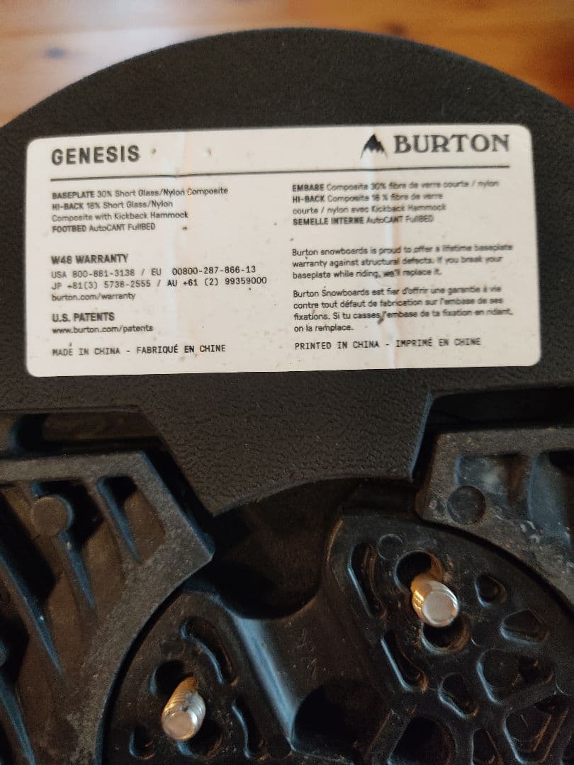 Burton ゼネシス ReFlex Sサイズ ビンディング ブラック
