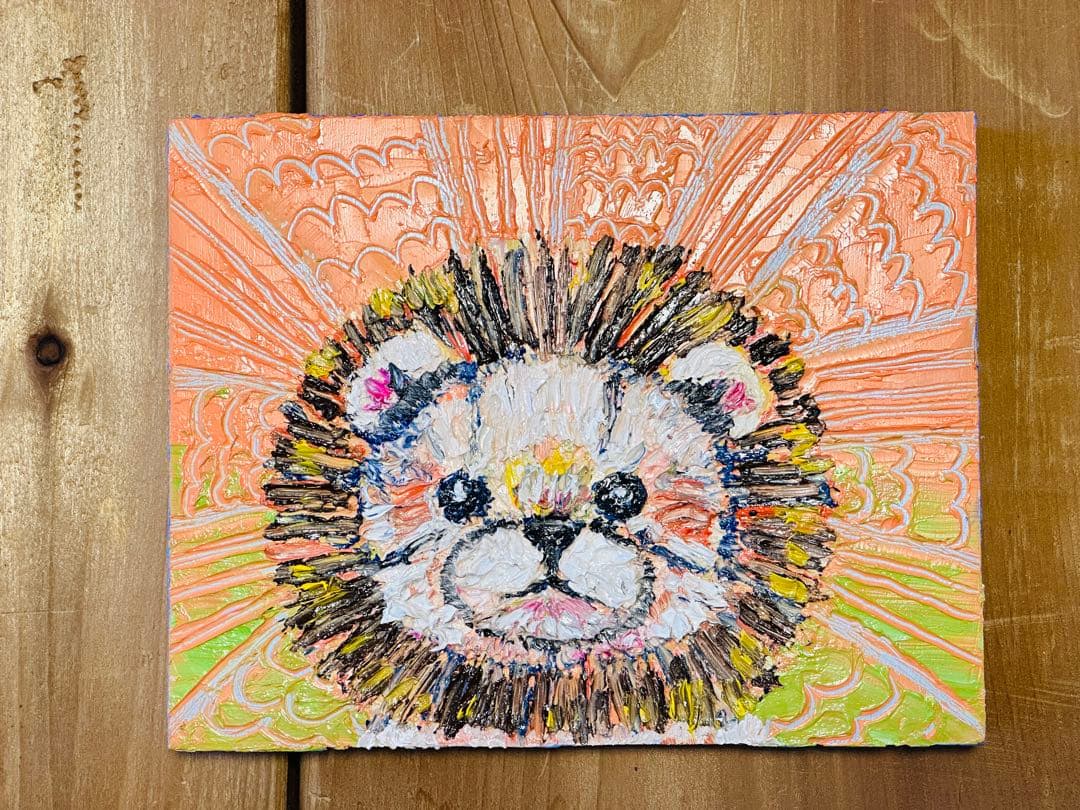 〜ぬいぐるみシリーズ〜　かわいいライオンの油絵