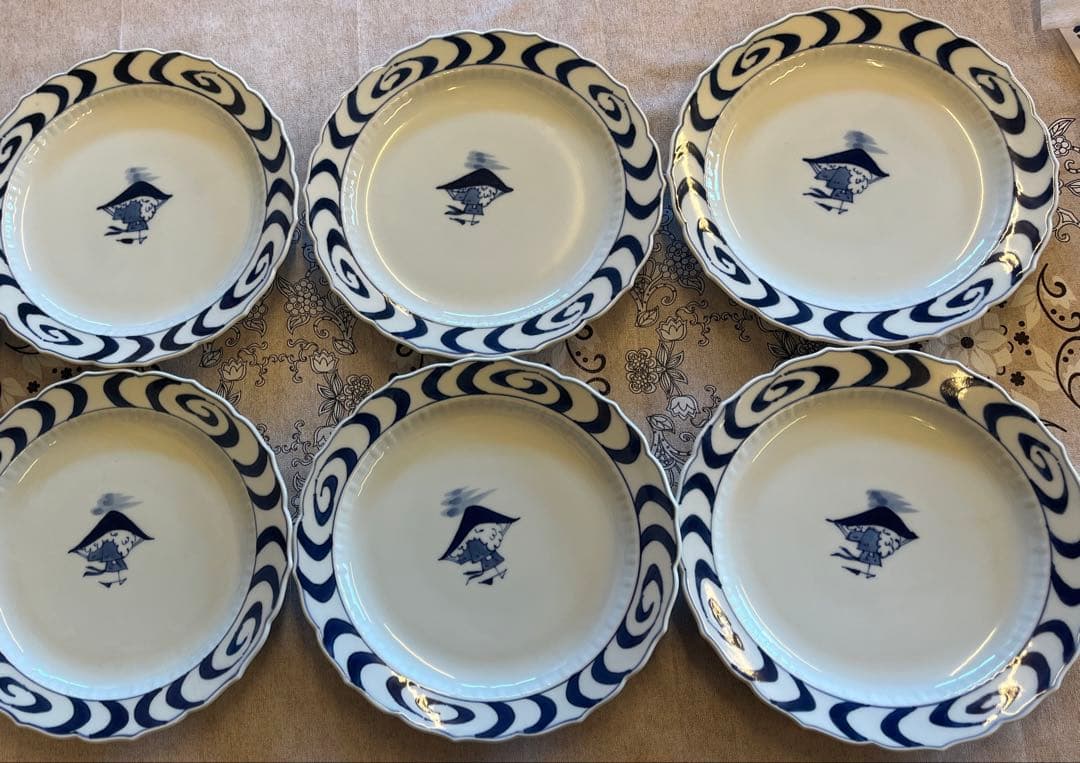 しん窯(有田焼) 青花シリーズ 船　 お皿6枚