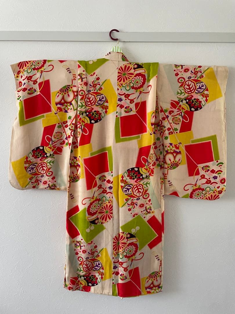 七五三　5歳、6歳　アンティークお着物セット　ハンドメイド　作り帯