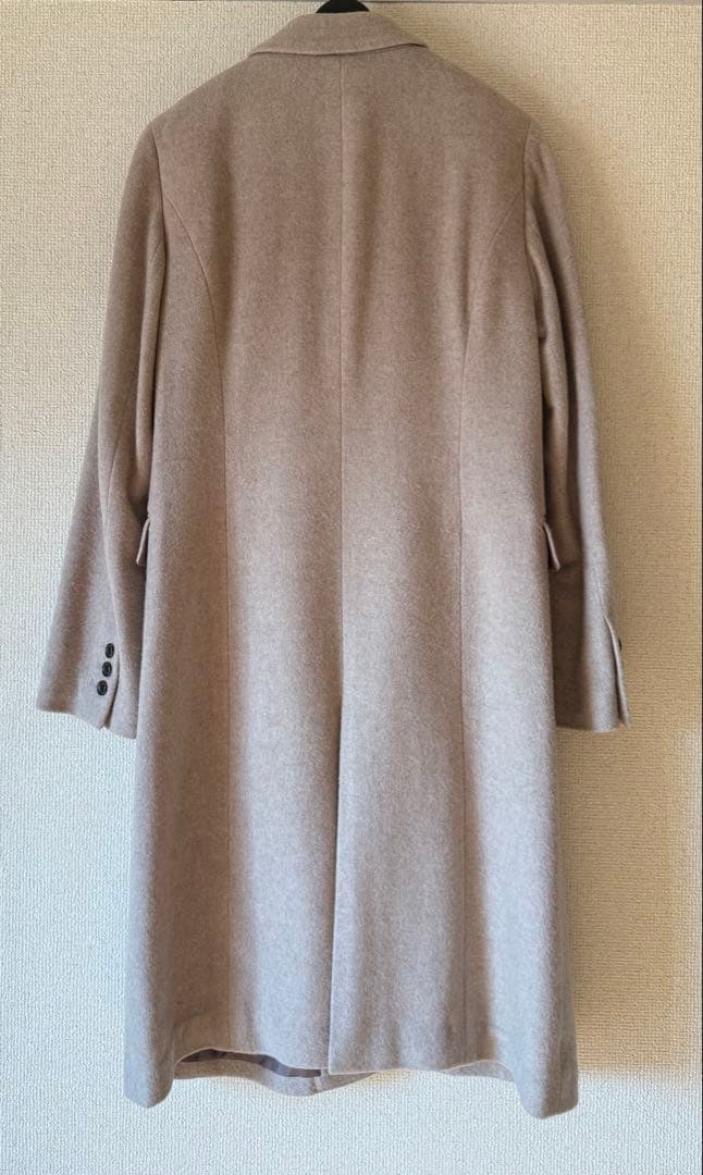 シングルチェスターコート　ベージュ　スーツ　オフィス　ビジネス　ZARA