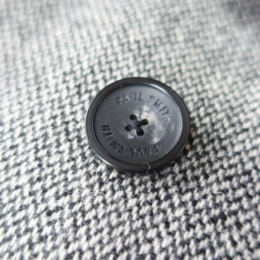 ポールスミス ロングコート バイカラー ヘリンボーン ウール グレー 黒 38