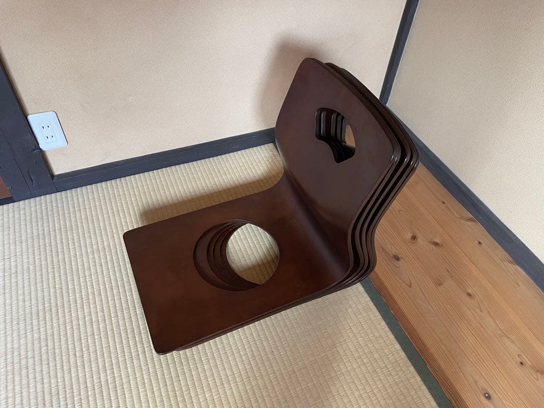 座椅子　5個セット　和モダン　木製　昭和レトロ