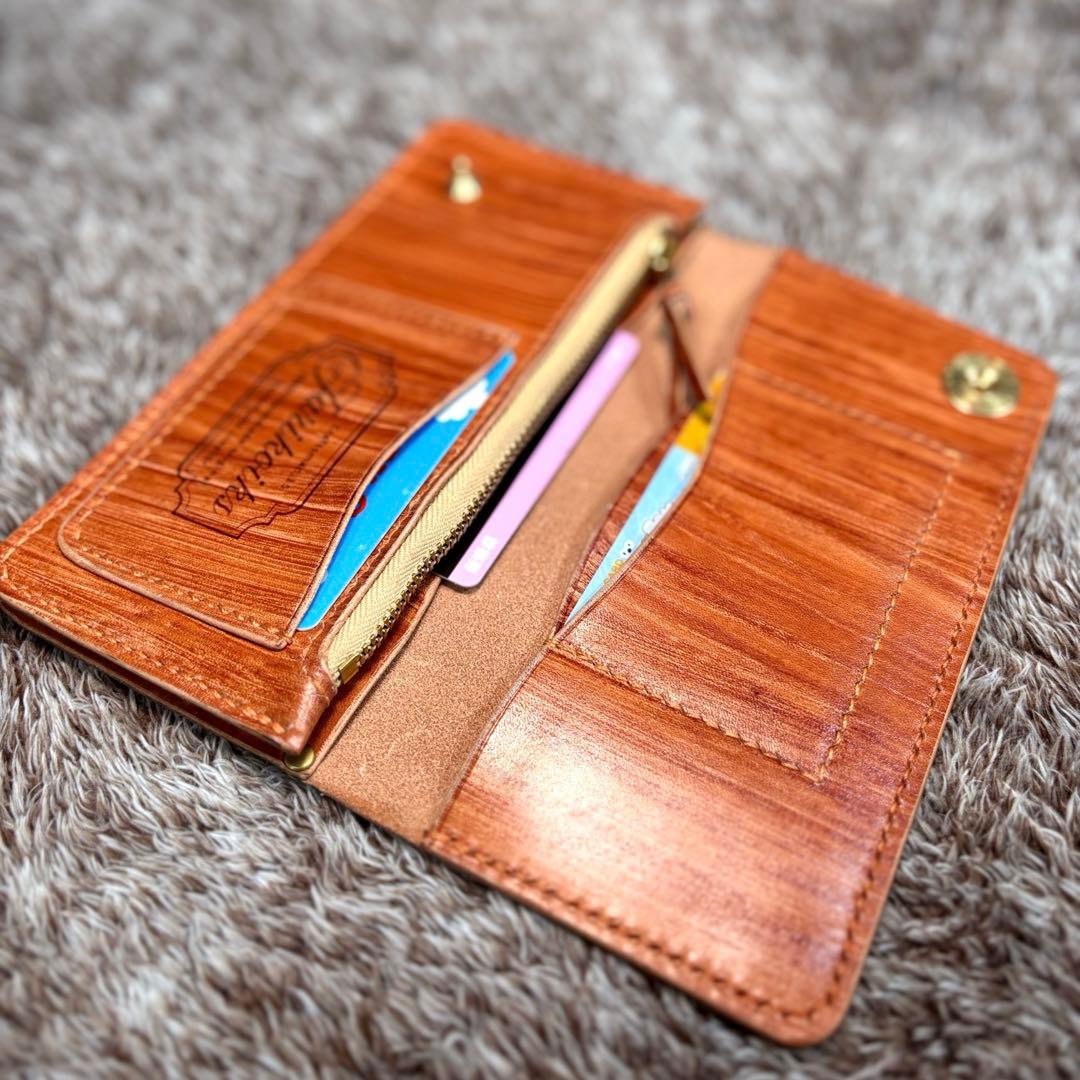 ◎個性重視.スナップロック.柿渋トラッカーウォレット.ロング2層◎