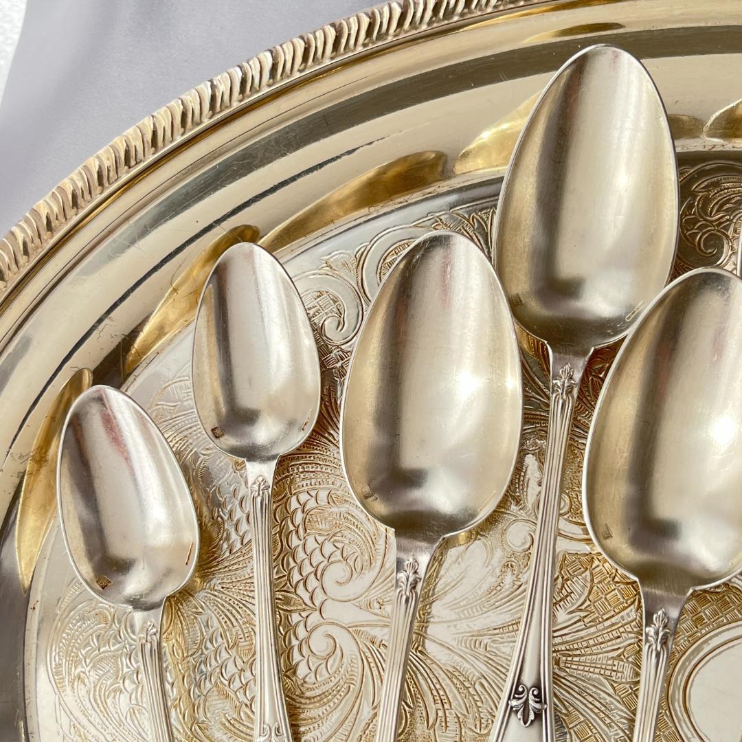 【仏蘭西】 デザートセット 12本【シルバープレート】Louis XV