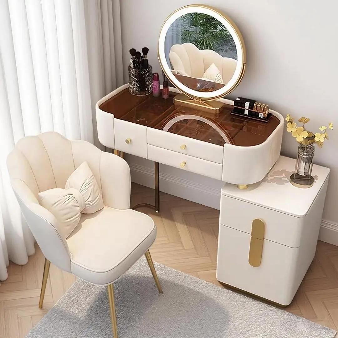 モダンなデザインのホワイトドレッサー デスクのみ 訳あり品J205-100-01