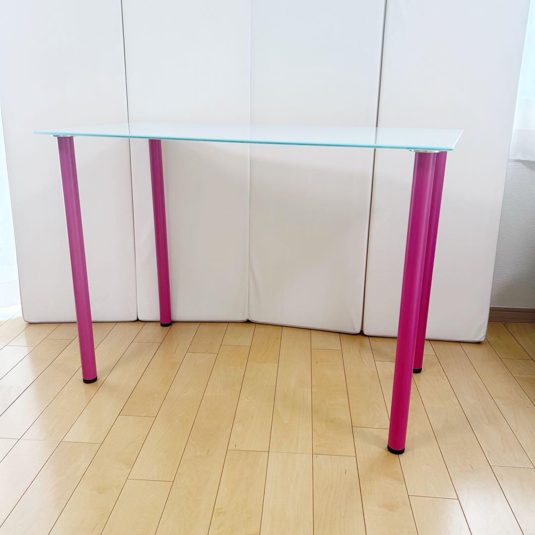 IKEA　VIKA GLASHOLM オールドイケア　ガラステーブル　ピンク廃盤
