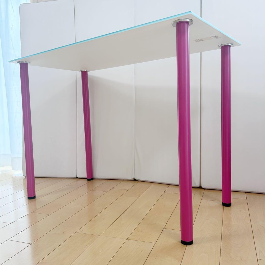 IKEA　VIKA GLASHOLM オールドイケア　ガラステーブル　ピンク廃盤