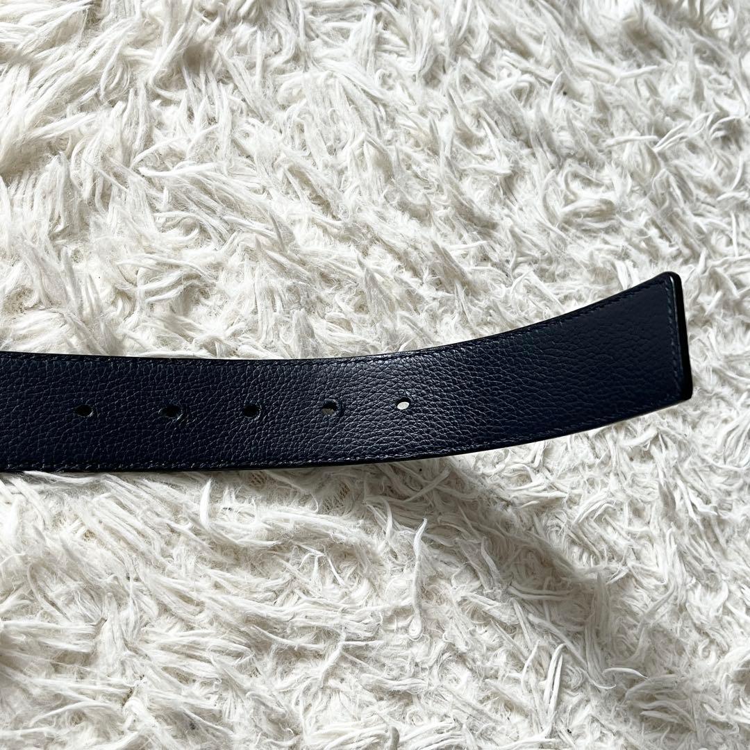ディオール　ベルト　CDロゴ　リバーシブル　レザー　ブラック　紺色　イタリア製