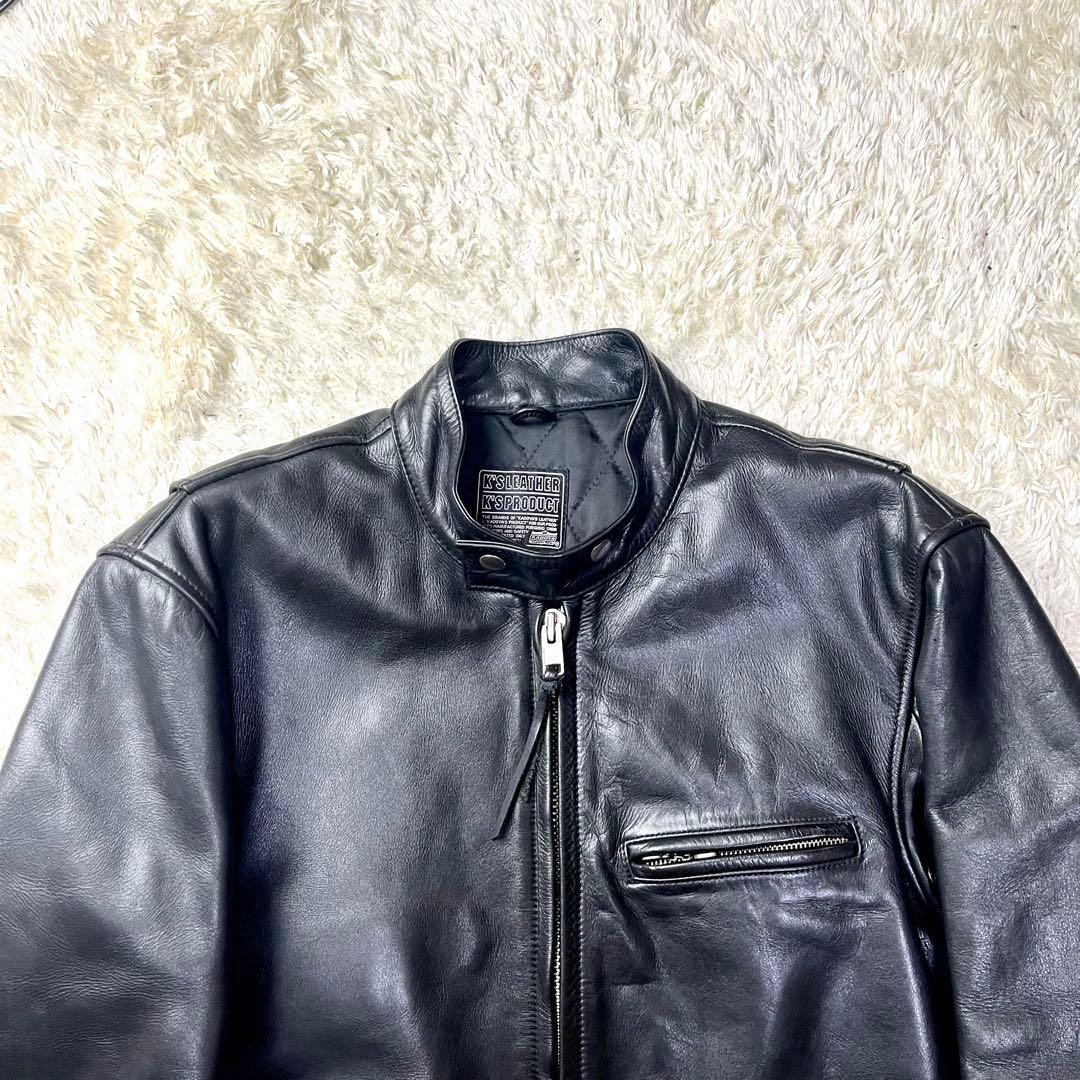 極美品/3Lサイズ✨カドヤ シングルライダース レザージャケット ブラック