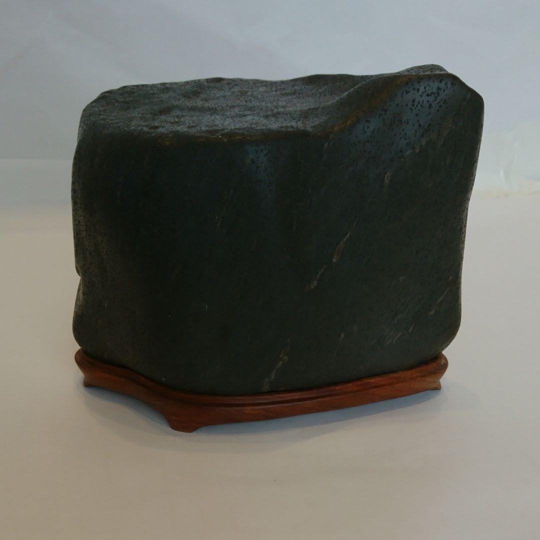 鑑賞石　盆石　梨地真黒