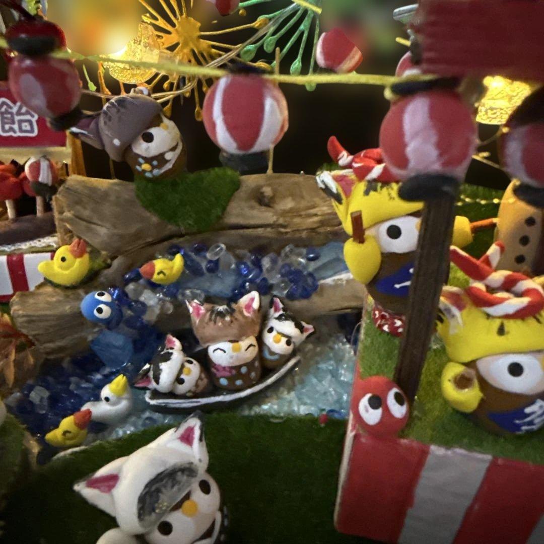 どんぐりアート♡2025年度夏　猫帽子　花火BIGオブジェ♡