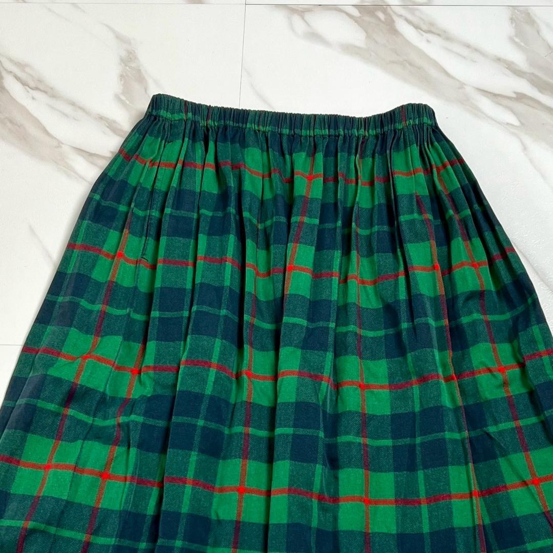 希少✨コムデギャルソン AD2013 タータンチェック柄フレアスカート 緑