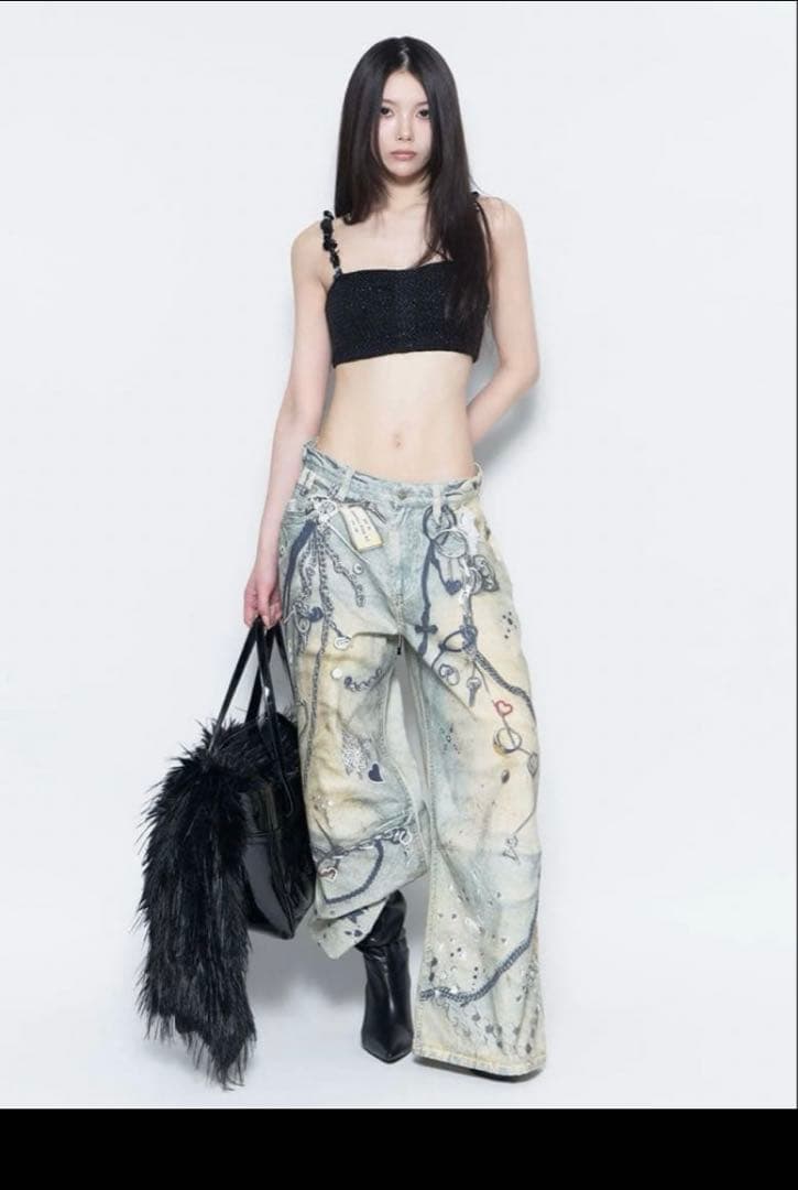 パンツ THE RED THREAD S print denim 1 toys