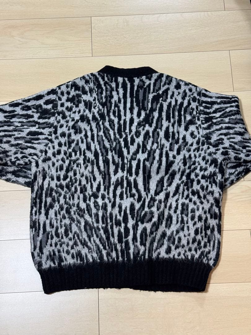 Schott レオパードモヘアカーディガン　サイズL