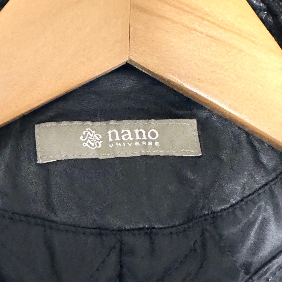 ナノユニバース　キルティング シングルライダース　ラムレザー ジャケット S