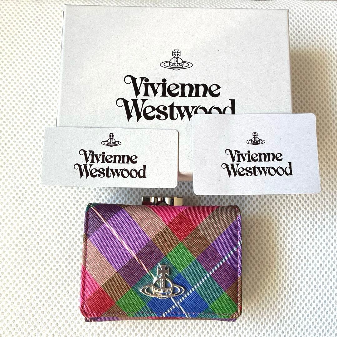 新品　ヴィヴィアンウエストウッド　ガマ口折財布　チェック　ORB