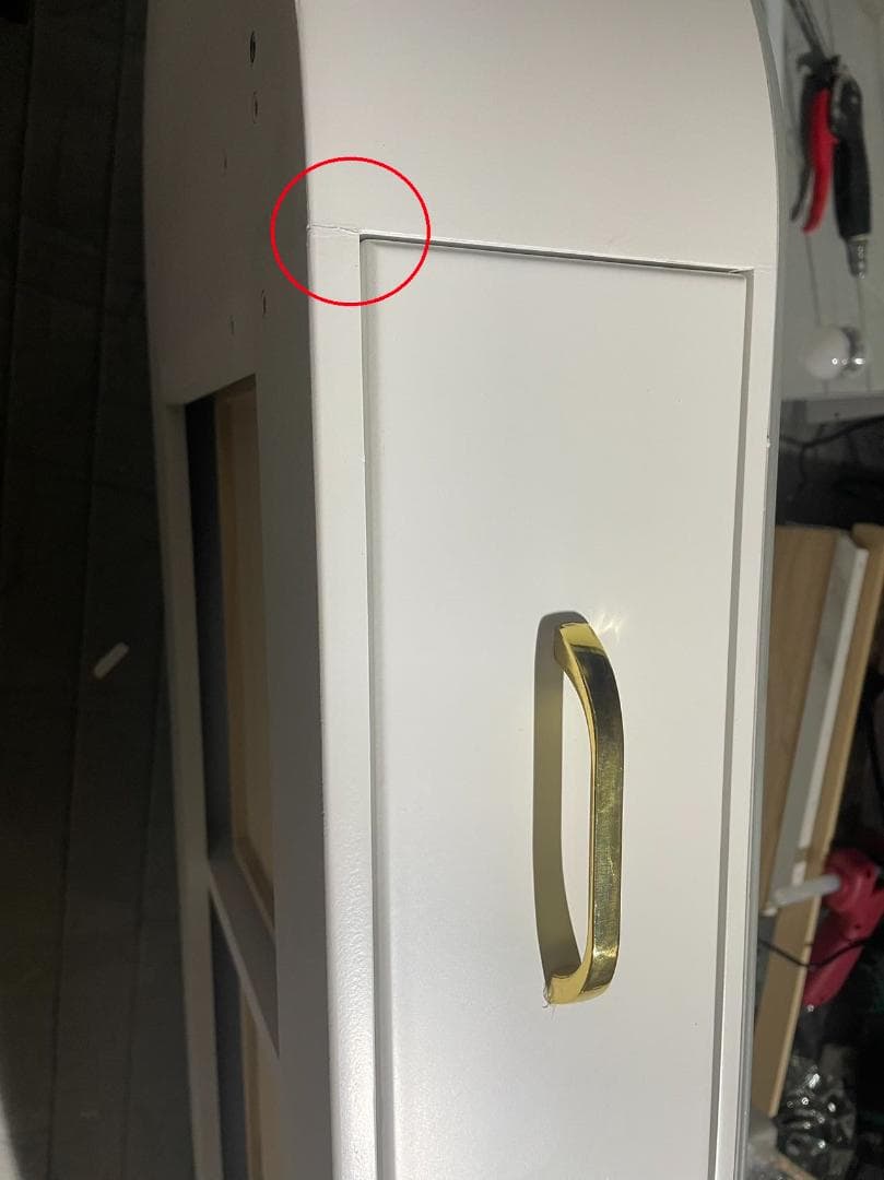 ホワイト ドレッサー 金属脚訳あり品　写真をご確認J201-100-①デスクのみ