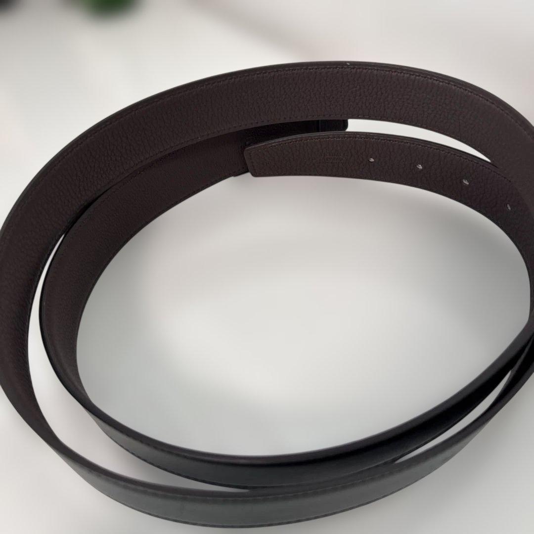 エルメス　黒レザーベルト　ショップ袋付き